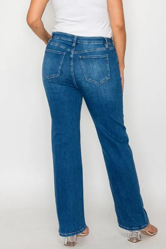 Bytos High Rise Straight Jeans Trendsi
