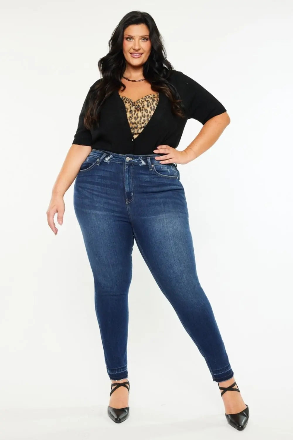 Kancan High Rise Ankle Skinny Jeans Trendsi