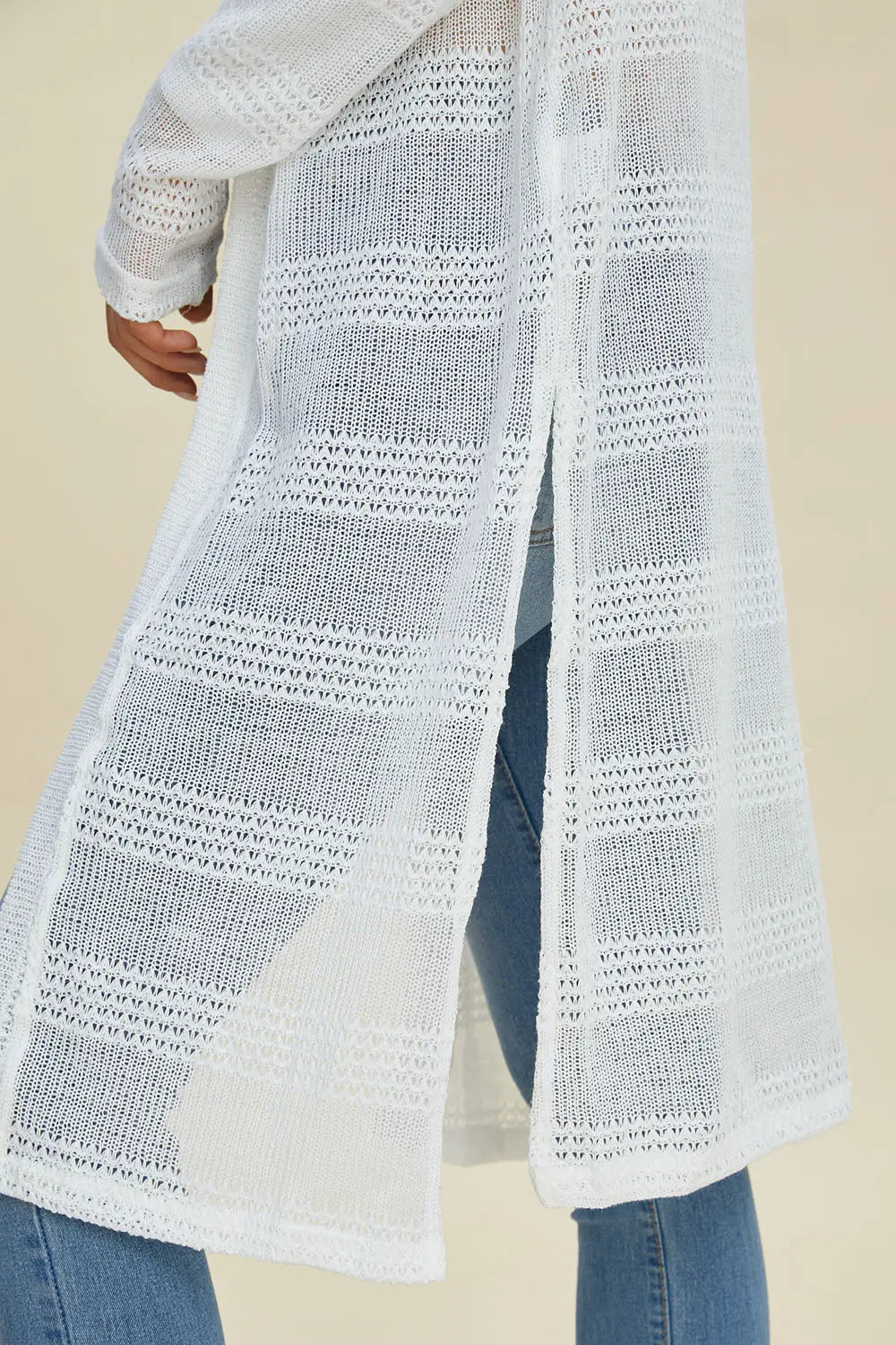 Double Take Open Front Longline Cardigan Trendsi