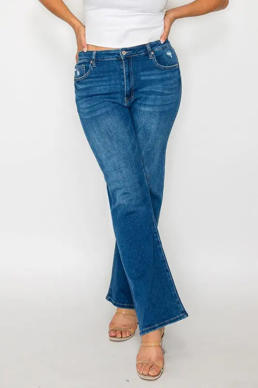 Bytos High Rise Straight Jeans Trendsi