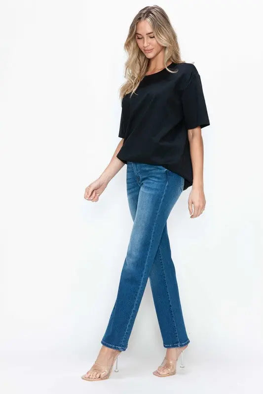 Bytos High Rise Straight Jeans Trendsi