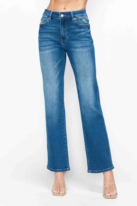 Bytos High Rise Straight Jeans Trendsi
