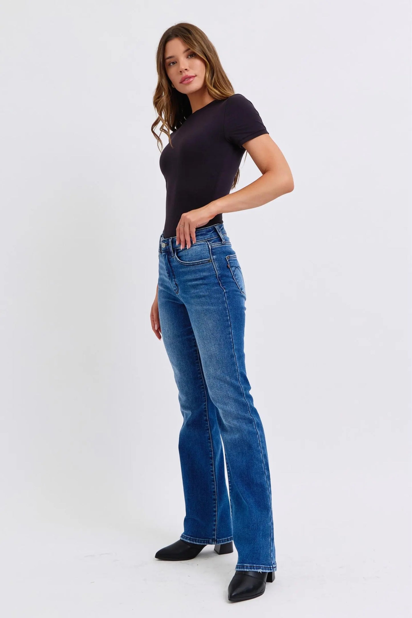 Judy Blue Bootcut Jeans with Thermal Lining Trendsi
