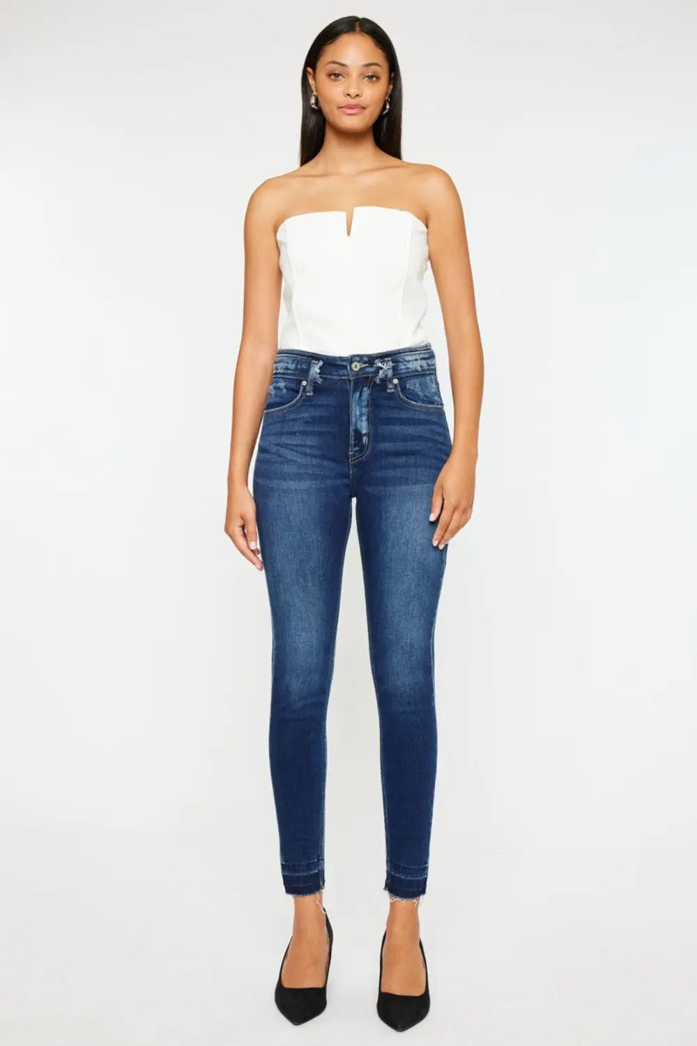 Kancan High Rise Ankle Skinny Jeans Trendsi