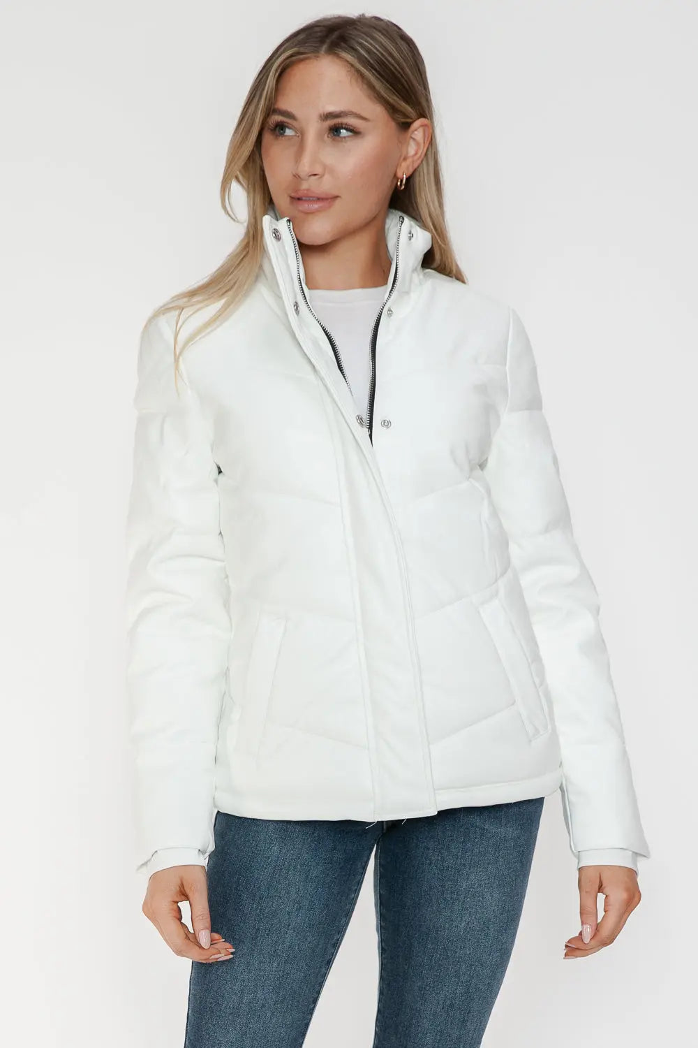 Snobbish Pocketed Zip Up Puffer Jacket Trendsi