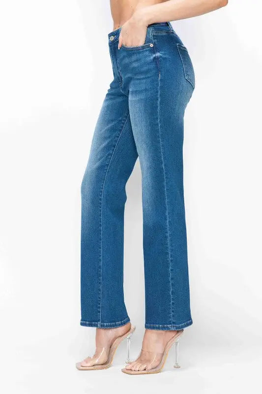 Bytos High Rise Straight Jeans Trendsi