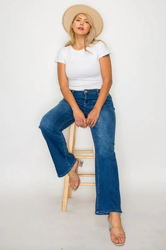 Bytos High Rise Straight Jeans Trendsi