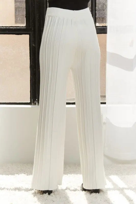 Adora Tied Wide Leg Knit Pants Trendsi