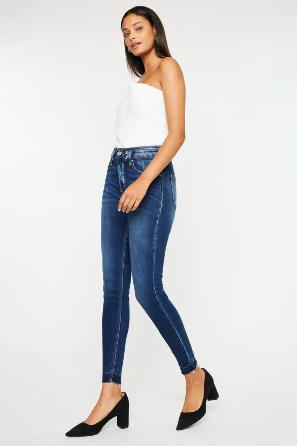 Kancan High Rise Ankle Skinny Jeans Trendsi