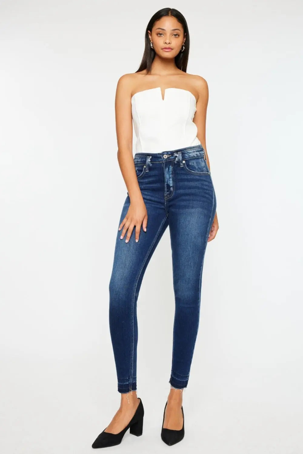 Kancan High Rise Ankle Skinny Jeans Trendsi