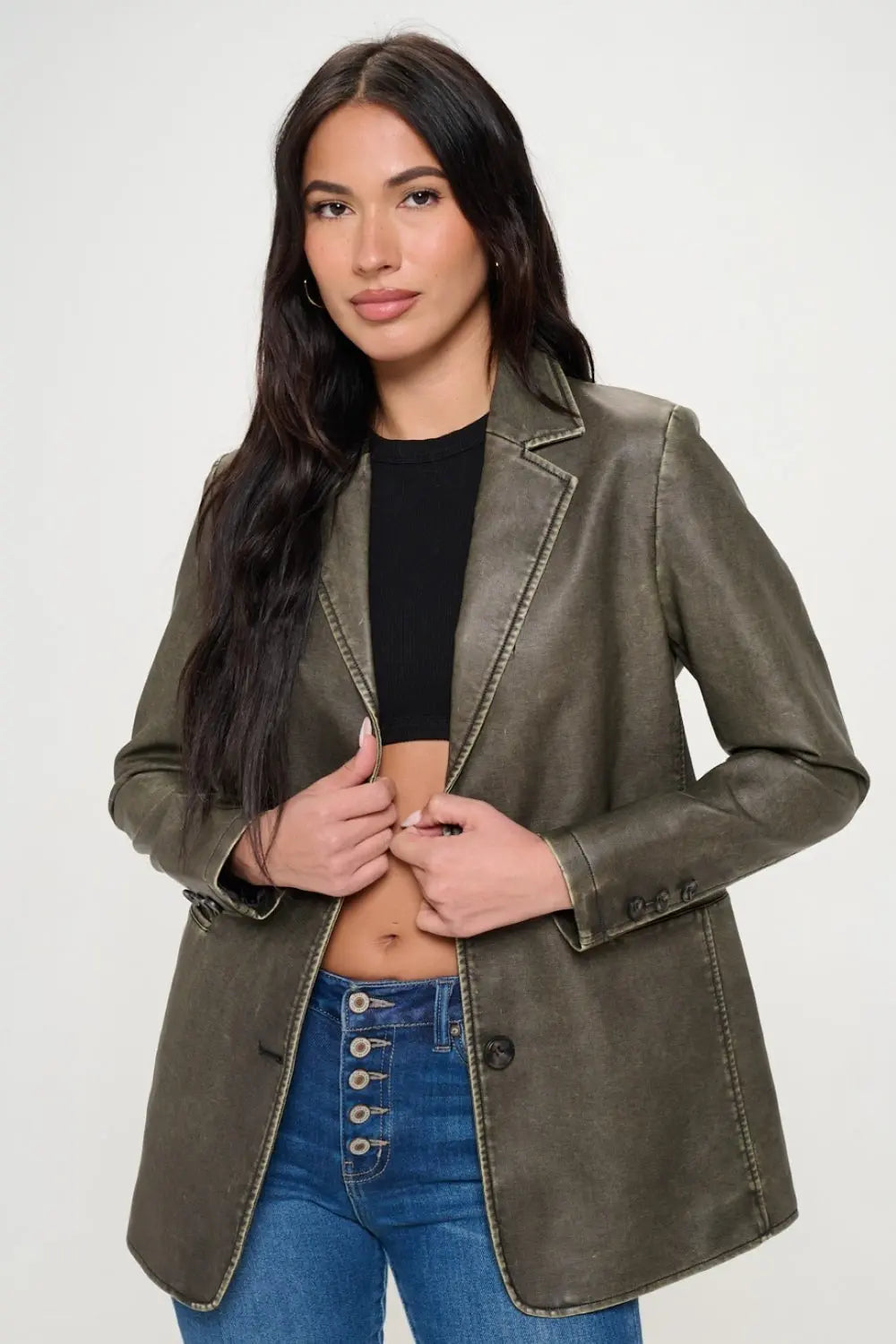 Coalition LA Single Breasted Blazer Trendsi
