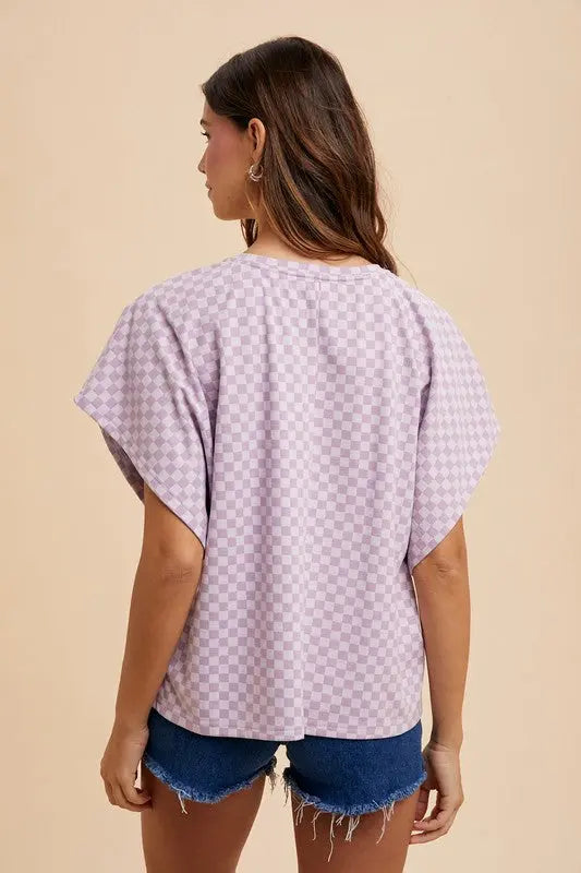 Checkered Short Sleeve Shirt Trendsi