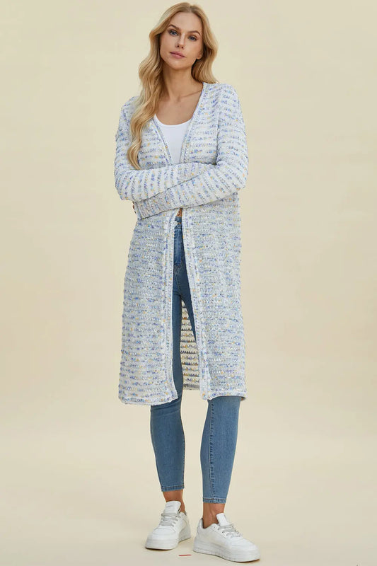 Double Take Open Front Longline Cardigan Trendsi