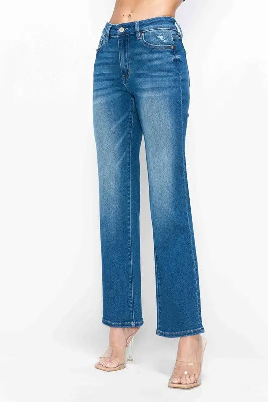 Bytos High Rise Straight Jeans Trendsi