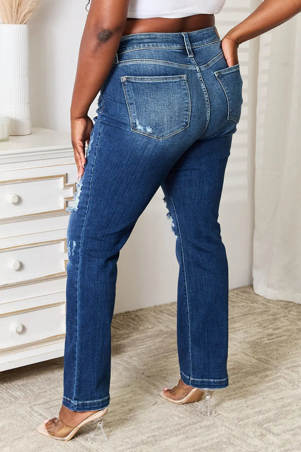 Judy Blue Mid Rise Bootcut Jeans Trendsi