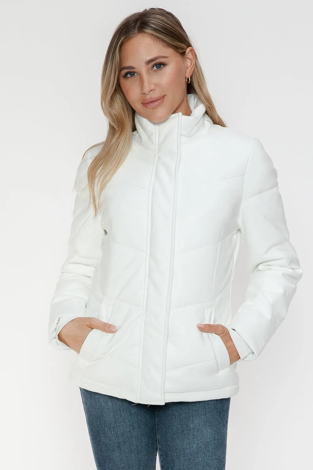 Snobbish Pocketed Zip Up Puffer Jacket Trendsi