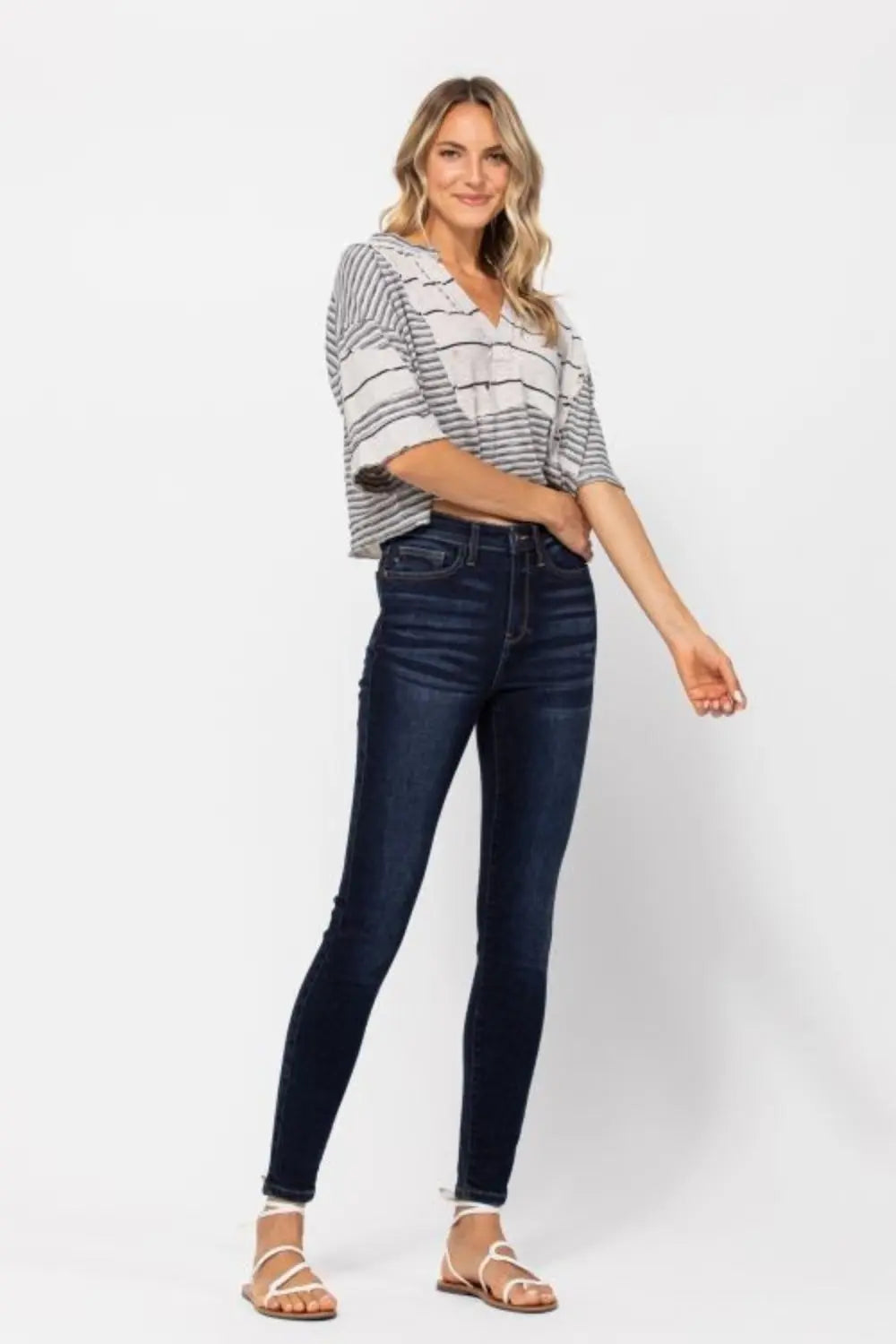 Judy Blue High Waist Handsand Skinny Jeans Trendsi
