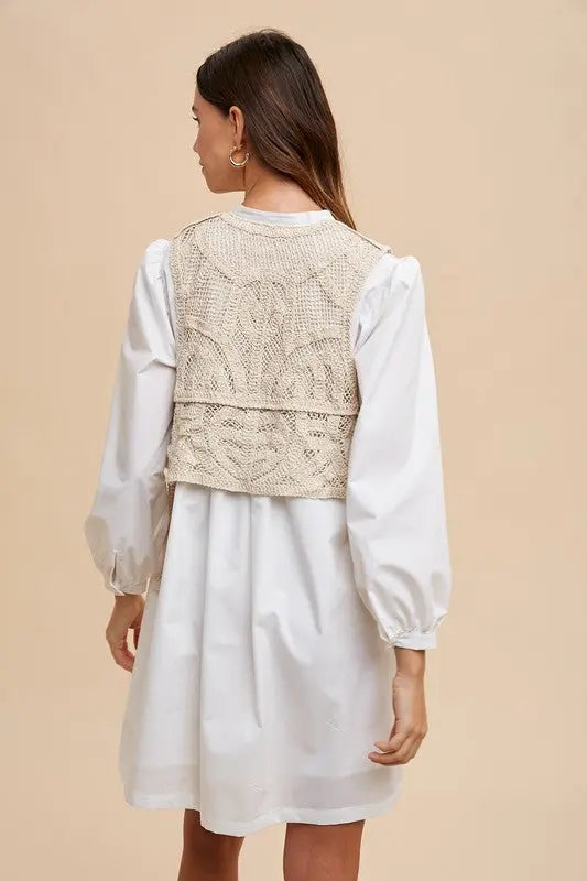 Annie Wear Vest Notched Shirt Dress Trendsi