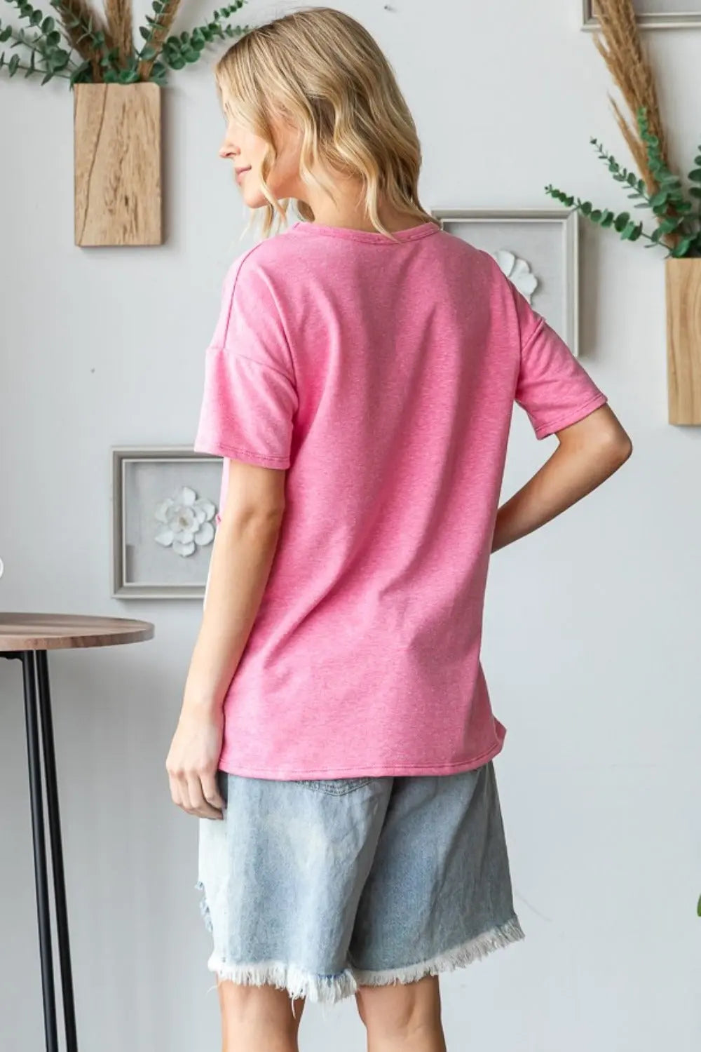 Color Block Exposed Seam Shirt Trendsi