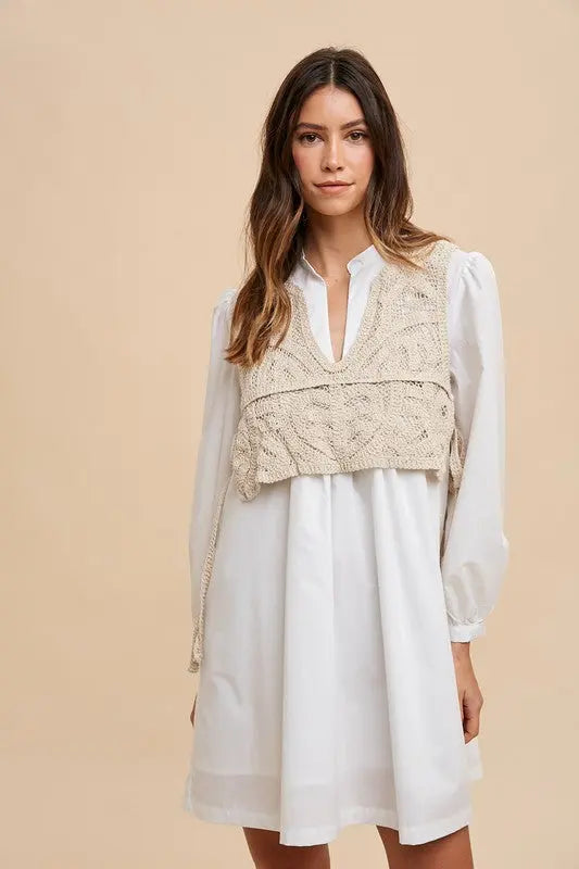 Annie Wear Vest Notched Shirt Dress Trendsi
