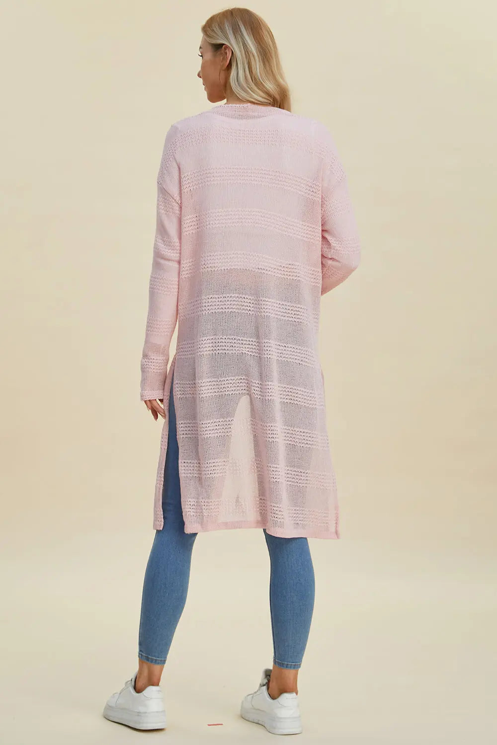 Double Take Open Front Longline Cardigan Trendsi