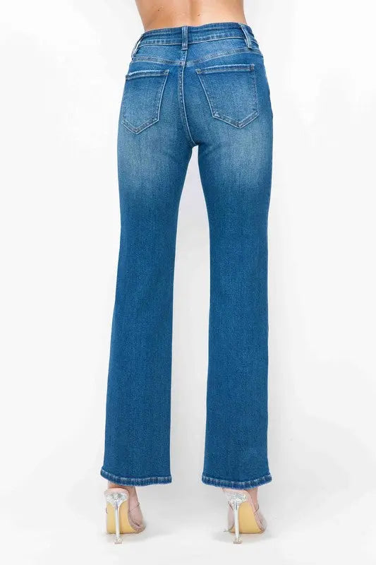 Bytos High Rise Straight Jeans Trendsi