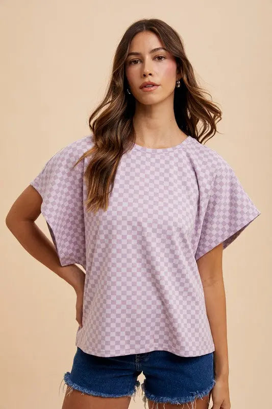 Checkered Short Sleeve Shirt Trendsi