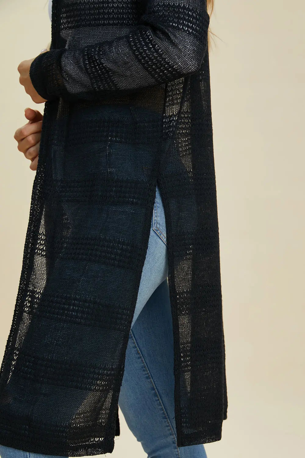 Double Take Open Front Longline Cardigan Trendsi