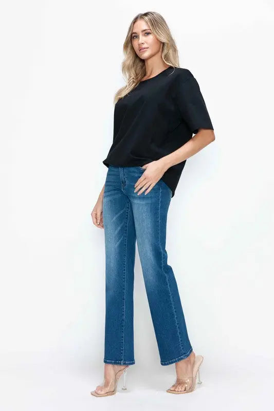 Bytos High Rise Straight Jeans Trendsi