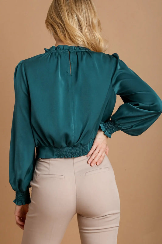 Umgee Tied Hem Blouse Trendsi