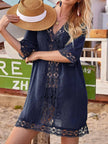 Lace Trim V-Neck Cover-Up  Style Ratio