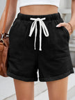 Drawstring Wash Denim Shorts  Style Ratio