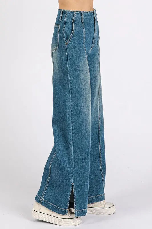 Mittoshop Wide Leg Denim Jeans  Style Ratio