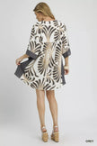 Umgee Abstract Print Kimono Sleeve Mini Dress  Style Ratio