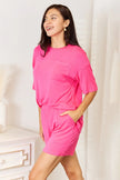 Basic Bae Full Size Soft Half Sleeve Top and Shorts Loungewear  Style Ratio