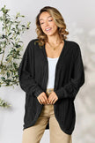 Basic Bae Full Size Ribbed Cocoon Cardigan  Style Ratio