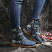 Embroidered Round Toe Boots  Style Ratio