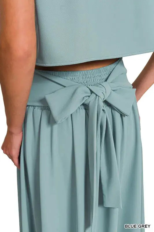 Zenana Heavy Woven Span Crop Tee & Skirt Set  Style Ratio