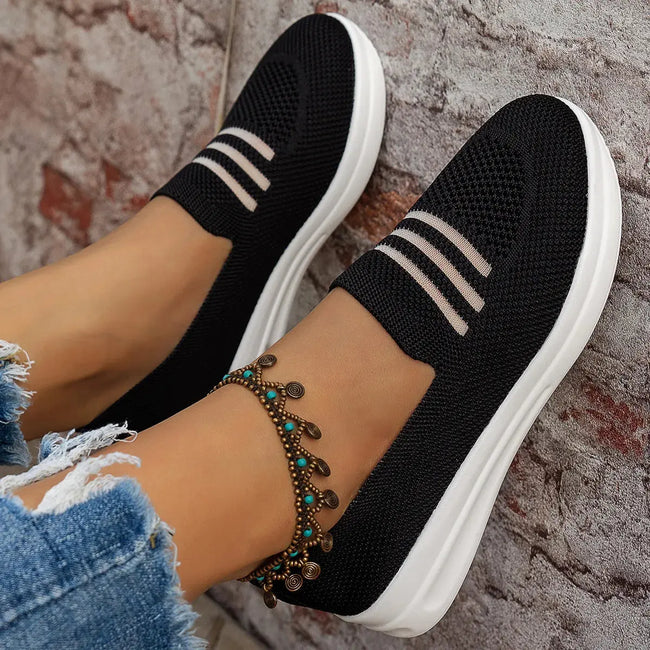 Mesh Round Toe Platform Slip-Ons  Style Ratio
