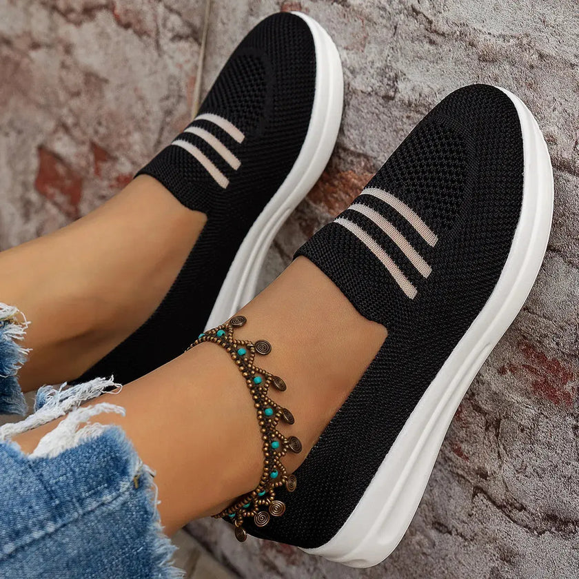 Mesh Round Toe Platform Slip-Ons  Style Ratio