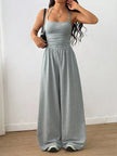 Sleeveless Wide Leg Casual Jumpsuit  Style Ratio