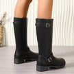 Round Toe Block Heels Boots  Style Ratio