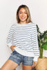 Double Take Striped Long Sleeve Round Neck Shirt  Style Ratio