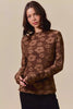 SO ME Stretched Jacquard Long Sleeve Top  Style Ratio