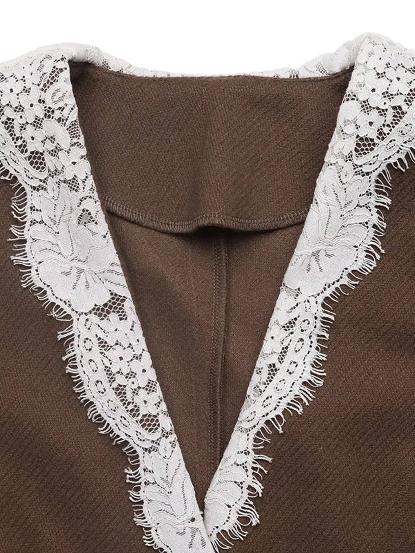 Lace Detail Button Up Blazer  Style Ratio