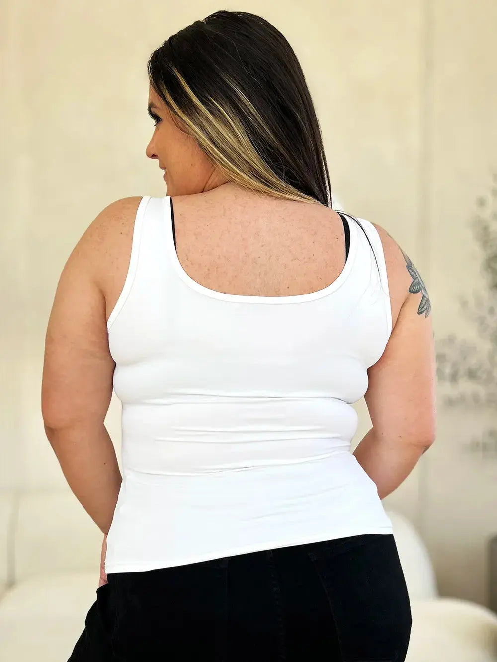 Basic Bae Full Size Square Neck Wide Strap Tank  Style Ratio
