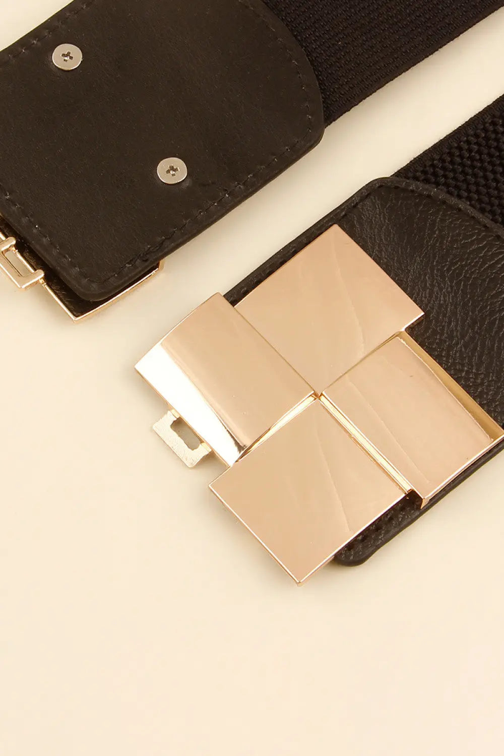 Geometric Buckle Elastic Wide Belt  Style Ratio