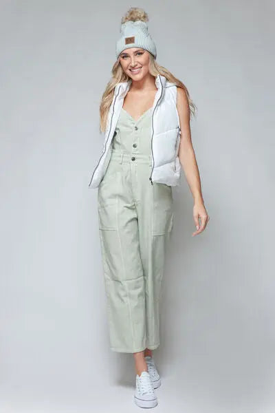 Snobbish Zip Up Quilted Hooded Vest  Style Ratio