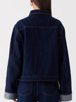 Button Down Cropped Oversized Denim Jacket  Style Ratio