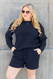 Double Take Full Size Texture Long Sleeve Top and Drawstring Shorts Set  Style Ratio